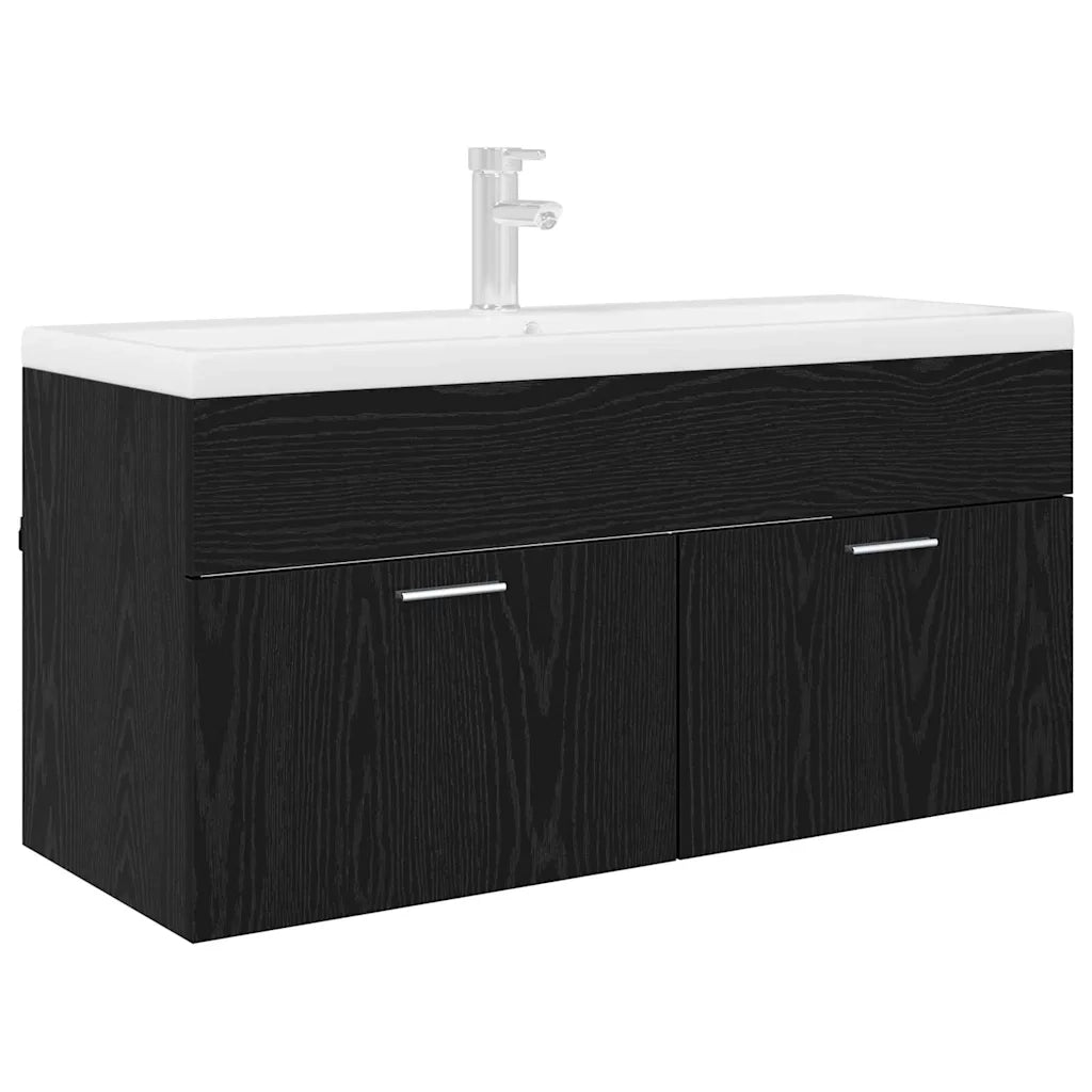 Armadio sottolavello con porta Rovere Nero Legno multistrato