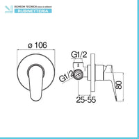 Set miscelatori lavabo bidet e doccia incasso Nobili Blues cromati a risparmio idrico