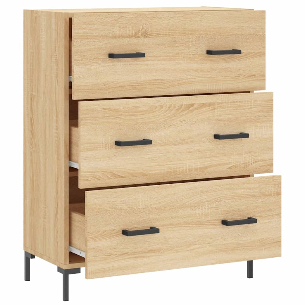 Buffet credenza cassettiera armadio mobile contenitore organizer cucina soggiorno rovere Sonoma 69,5 x 34 x 90 cm legno ingegnerizzato marrone 02_0031669