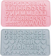 2 pezzi di lettere di silicone per numeri decorativi di torta di cioccolato per biscotti di compleanno