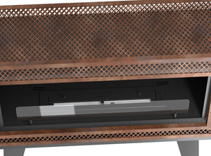 Camino a Bioetanolo da Pavimento 100x47 cm Industrial Marrone con Vetro