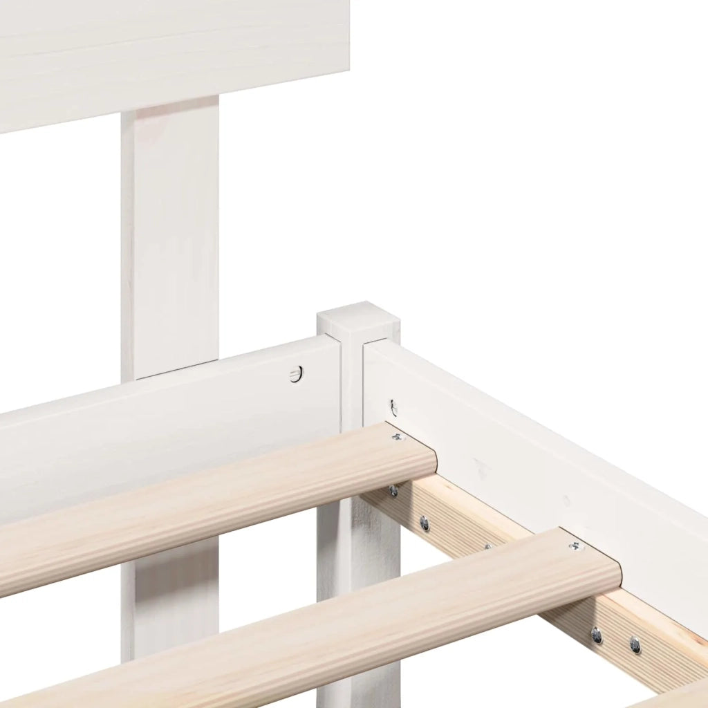 Struttura del letto Bianco 200 x 200 cm Legno massello di pino 872150