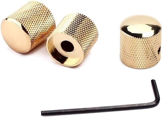 Tasti Chitarra - Coperchio Metallico - Componenti Chitarra Elettrica - Cilindro a Scaglie - 3 Pezzi - Adatto per - Oro.