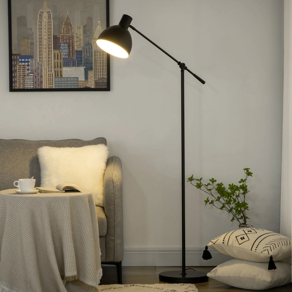 Lampada da terra a treppiede regolabile ¨C zephmum ¨C 40 W E27 nero