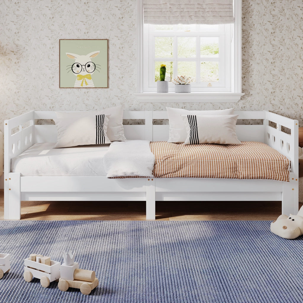 Letto giorno estraibile in legno di pino massello 90x200 cm