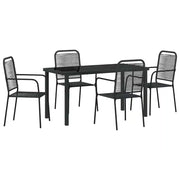 Set da Pranzo per Giardino 5 pz | Set Salotto da Giardino Nero