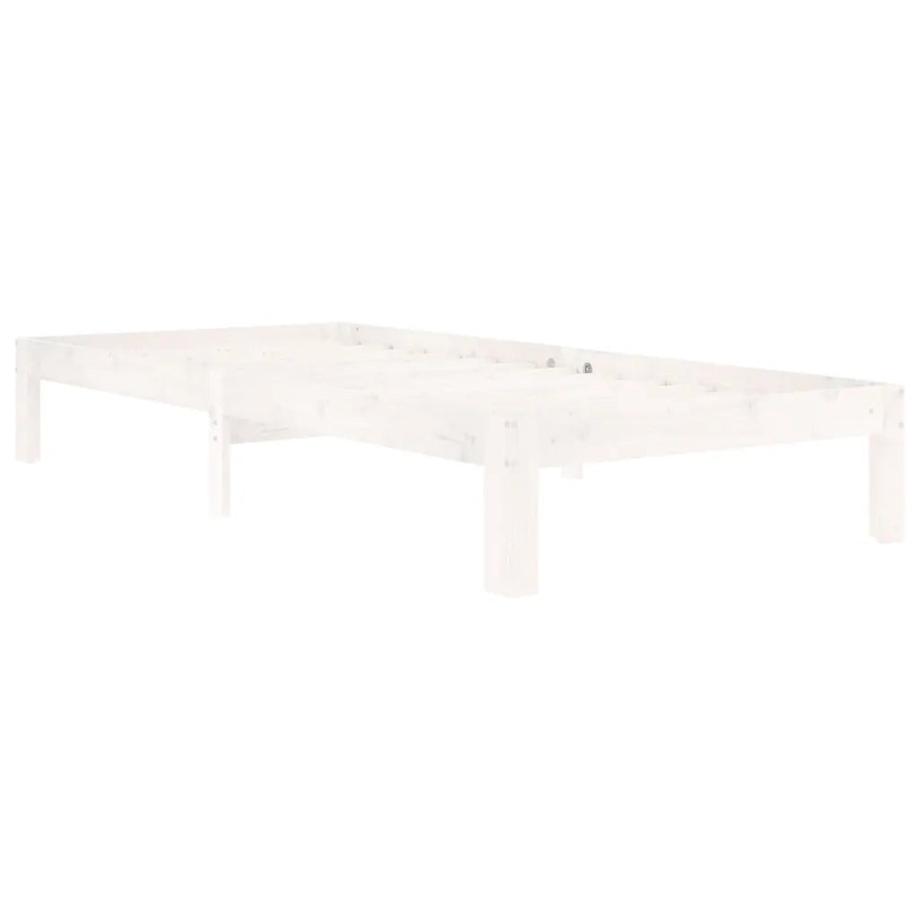 Giroletto-Struttura Letto Bianco in Legno Massello di Pino 90x200 cm 885247
