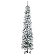 Albero di Natale Innevato a 3 Sezioni con 490 Rami in Metallo e Plastica, 54x54x210 cm, Verde