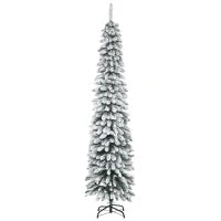 Albero di Natale Innevato a 3 Sezioni con 490 Rami in Metallo e Plastica, 54x54x210 cm, Verde