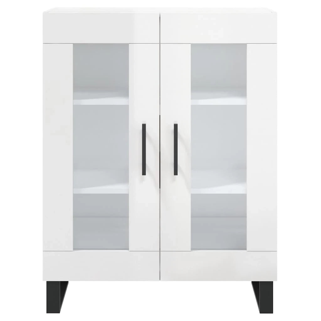 Buffet credenza cassettiera mobiletto mobile contenitore organizer per cucina soggiorno finitura lucida 69,5 x 34 x 90 cm legno ingegnerizzato bianco 02_0030737