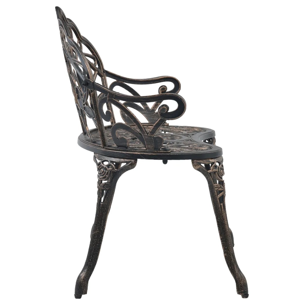 Panchina da Giardino in Alluminio Fuso 100cm Bronzo cod mxl 54486
