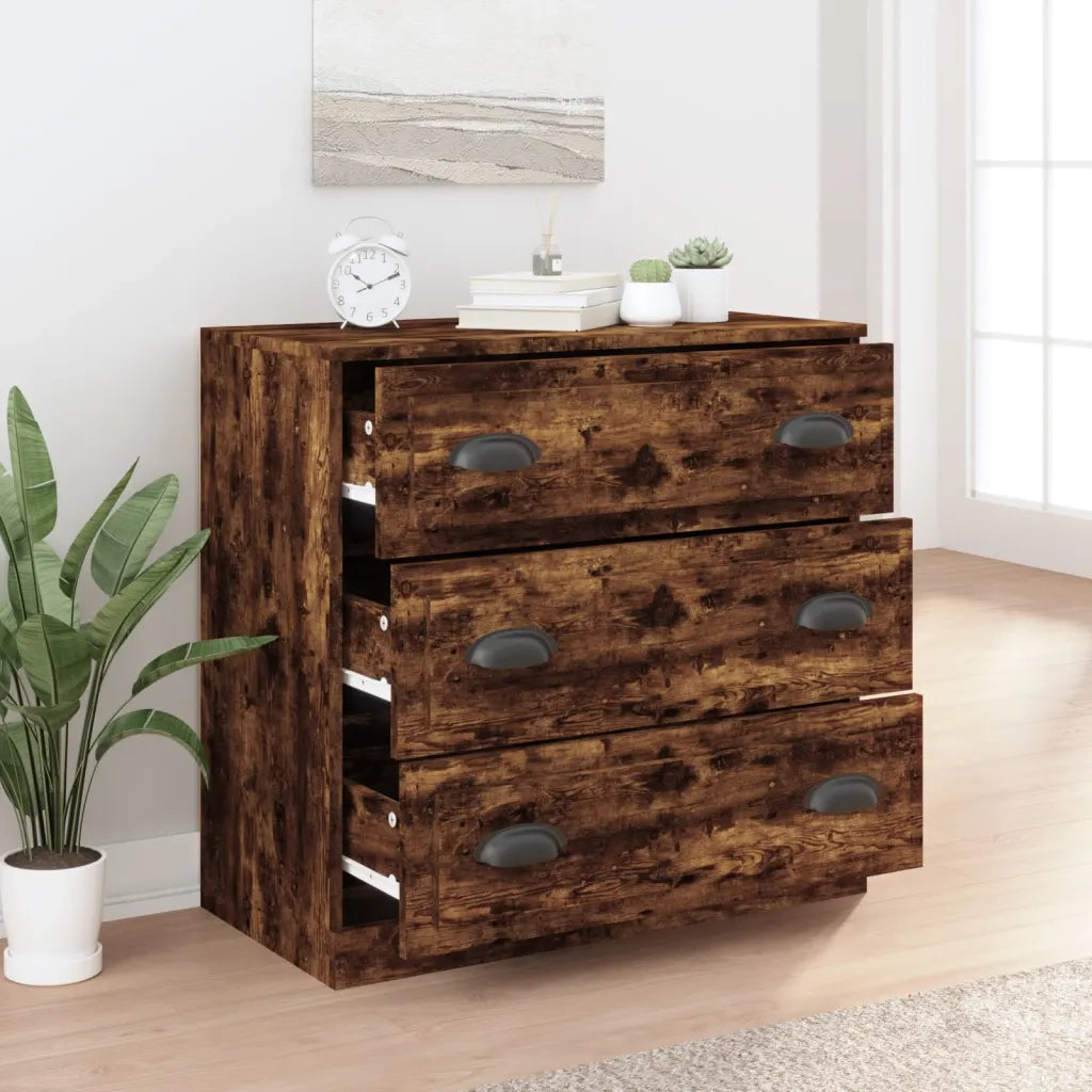 Credenza Rovere Fumo 70x35,5x67,5 cm in Legno Multistrato 816229