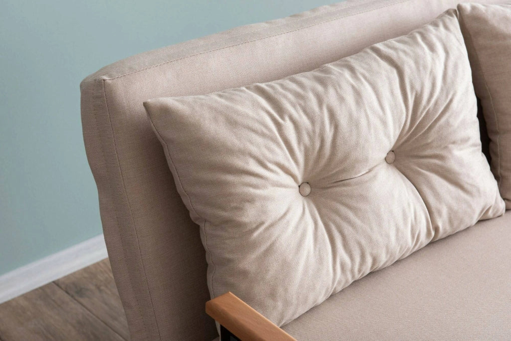 Calvin, Divano Letto 2 Posti Contenitore, 133x78 cm Beige