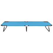 Lettino Prendisole Pieghevole in Acciaio Blu Turchese 310348
