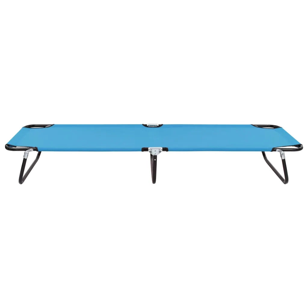 Lettino Prendisole Pieghevole in Acciaio Blu Turchese 310348