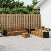 Set di divani da esterno 9 pz Naturale 3384180