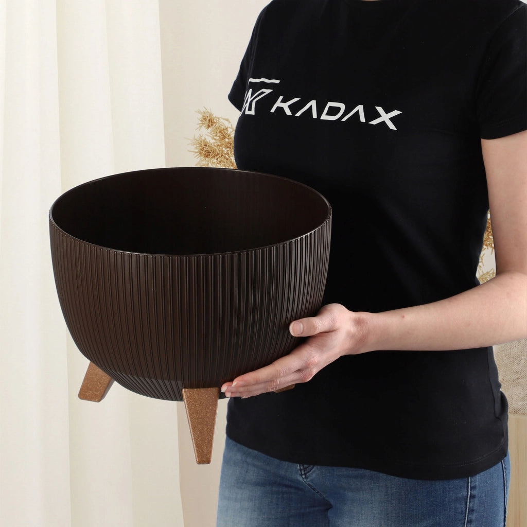 Vaso da giardino KADAX con gambe per fiori, grande ciotola rotonda da 29 cm