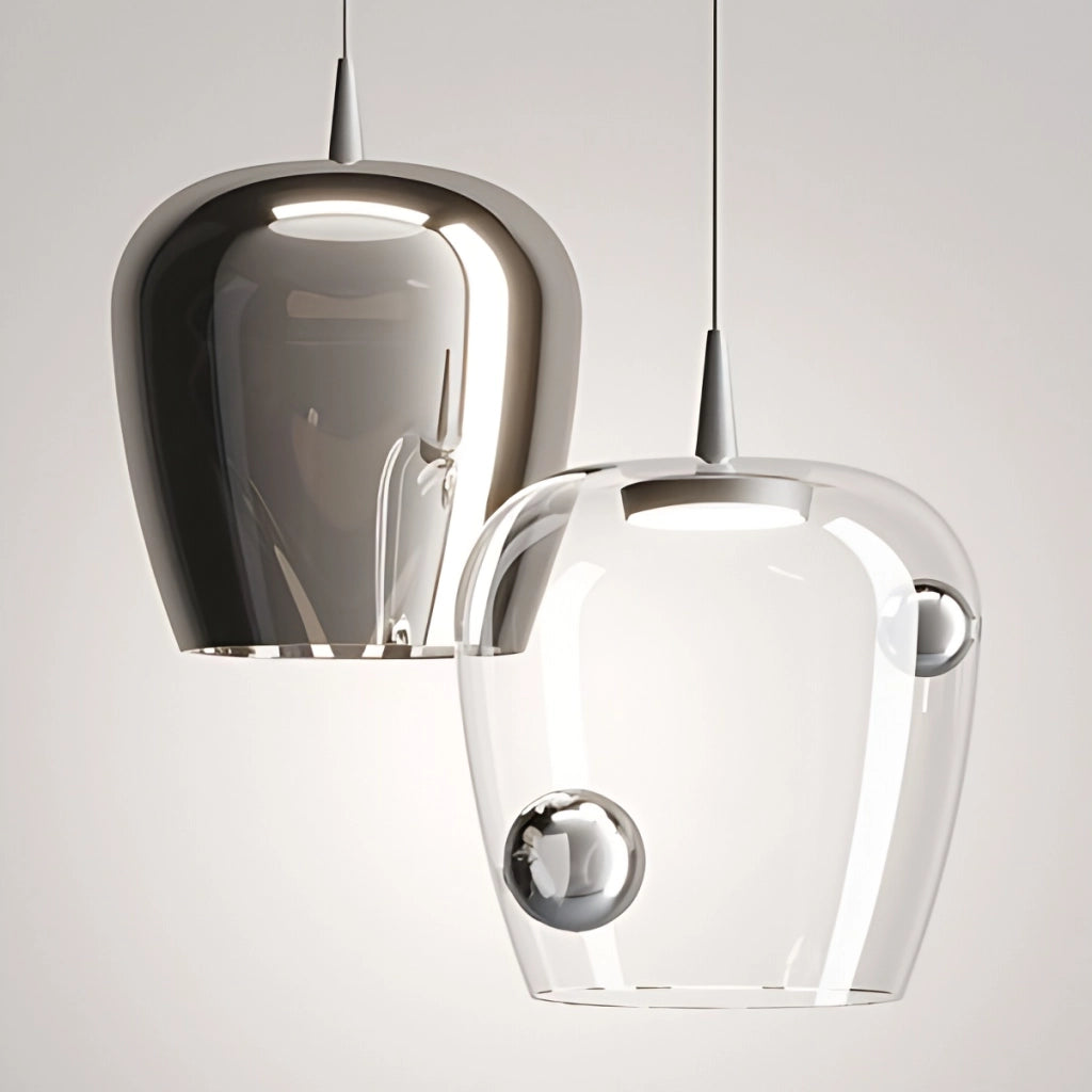 Zafferano Lampada a sospensione Bilia LED 230V, diffusore in vetro soffiato Bianco e Bronzo, diametro 27 cm, design elegante e moderno, 8.0W 2700K