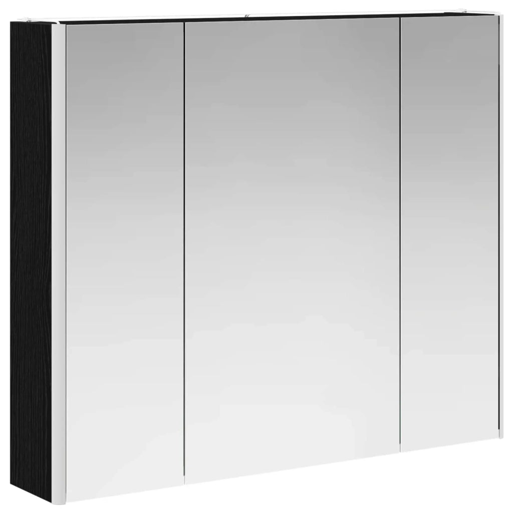 Mobiletto per specchio da bagno Rovere Nero 83,5 x 15,5 x 70 cm 889264