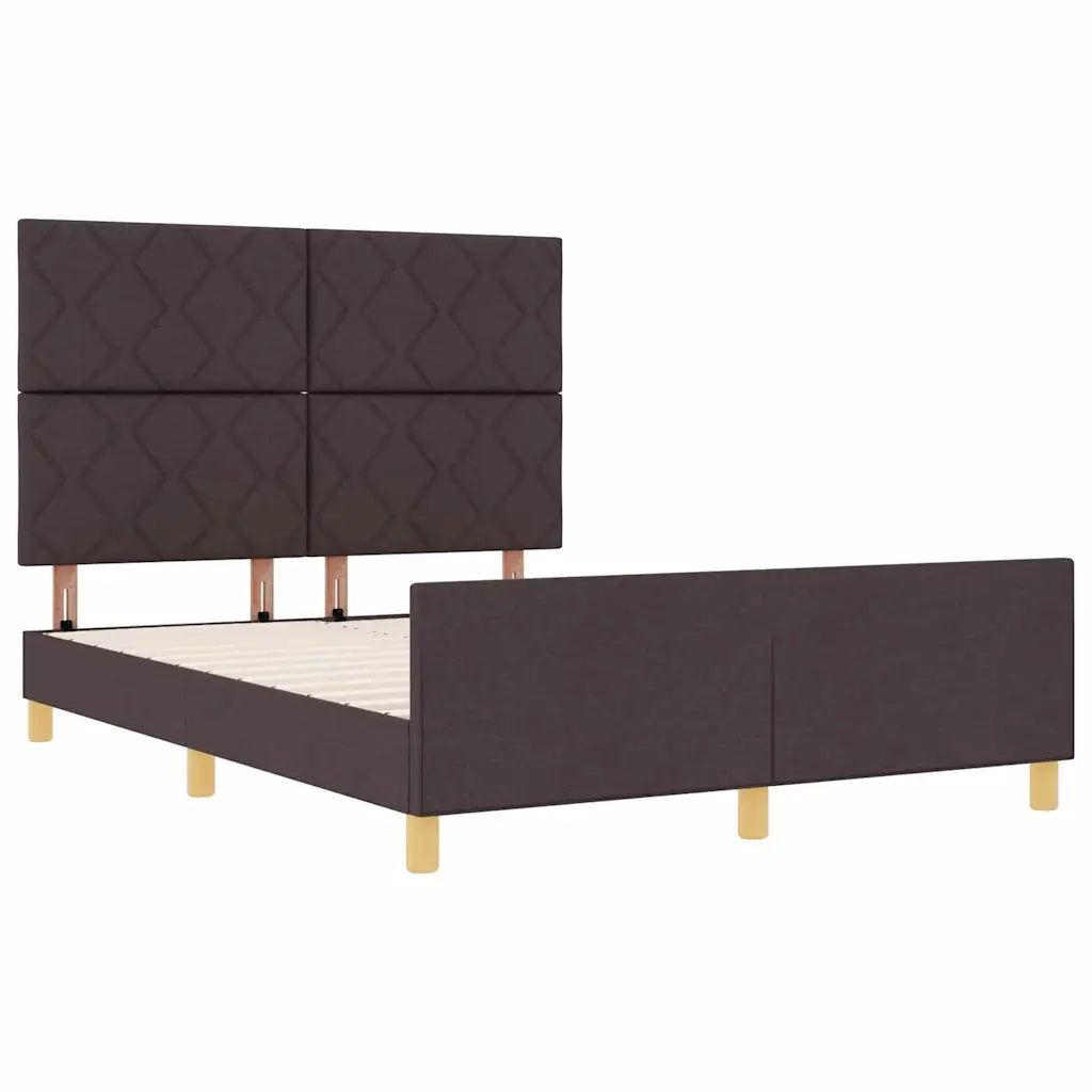 Struttura del letto Marrone scuro 140 x 200 cm Tessuto 3344812