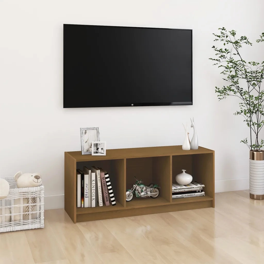 Mobile Porta TV Marrone Ambra 104x33x41 cm in Legno di Pino 809963