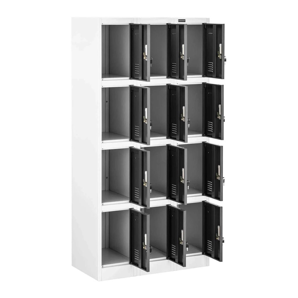 Armadio 12 scomparti 187 cm grigio 14_0005988