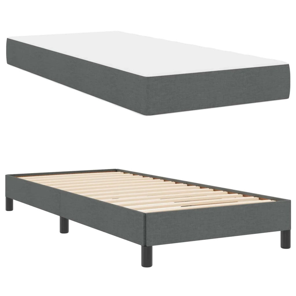 Letto a molle con materasso Grigio scuro 80 x 200 cm Tessuto