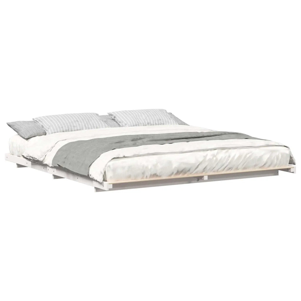 Struttura del letto Bianco 180 x 220 cm Pino massello 873137