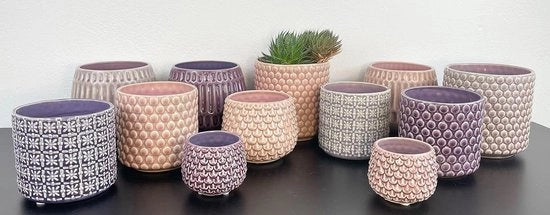 Vaso di ceramica per piante Pino - Vaso colorato per piante succulente, dimensioni S (95 cm), diametro 3.75" altezza 3" materiale Steengoed colore Mauve.