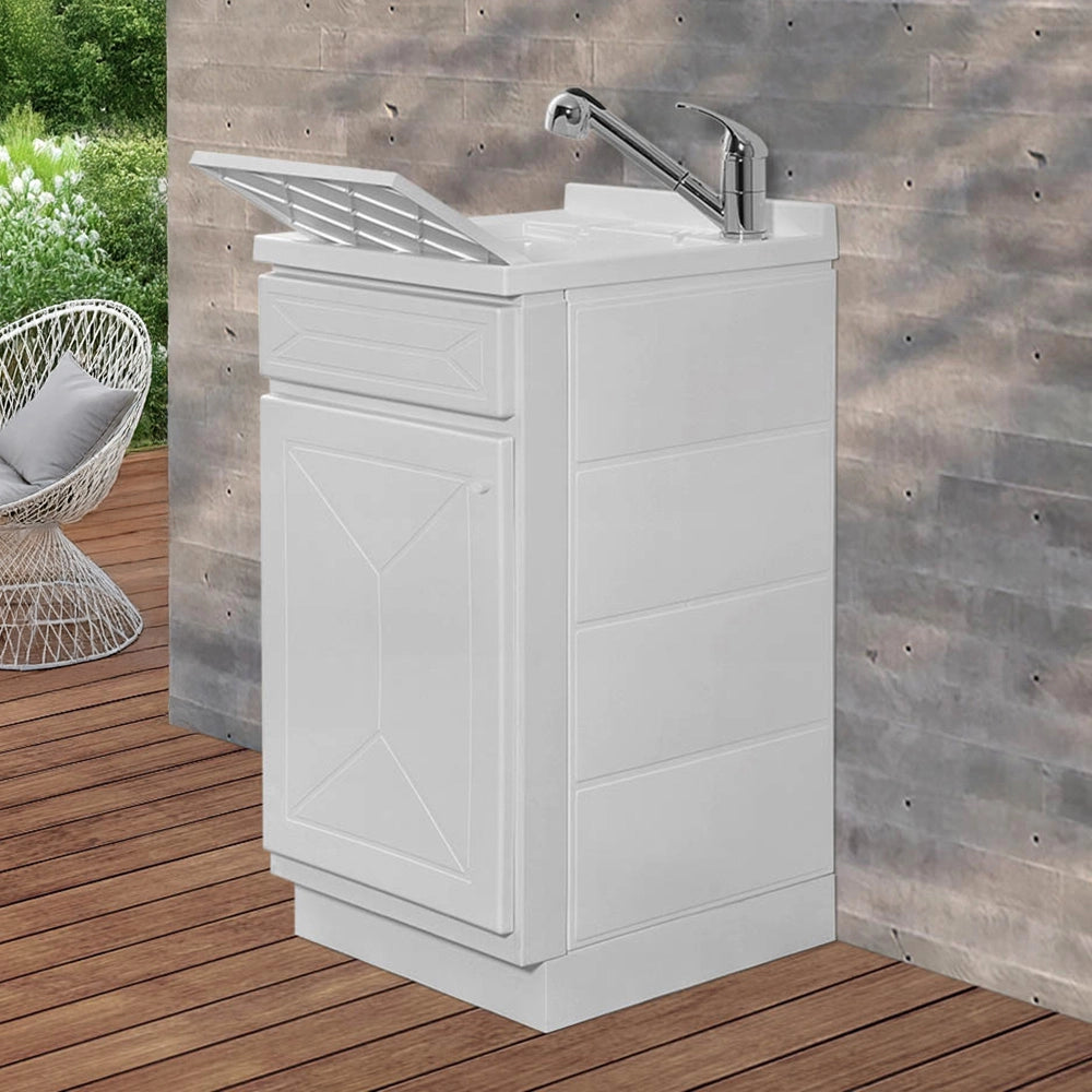 Mobile Lavatoio in Kit bianco 45x50 cm  completo di asse lavapanni