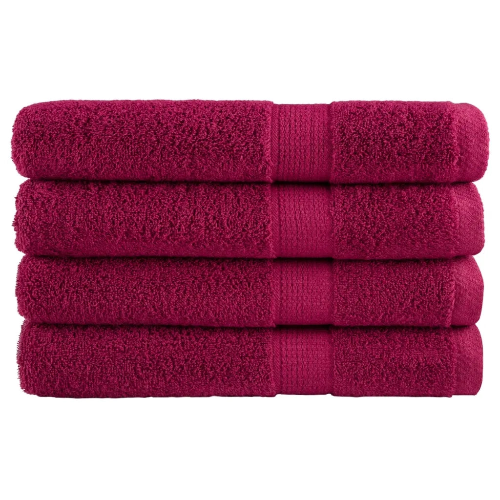 Asciugamani Premium SOLUND 4 pz Bordeaux 100x200 cm 600gsm