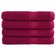 Asciugamani Premium SOLUND 4 pz Bordeaux 100x200 cm 600gsm