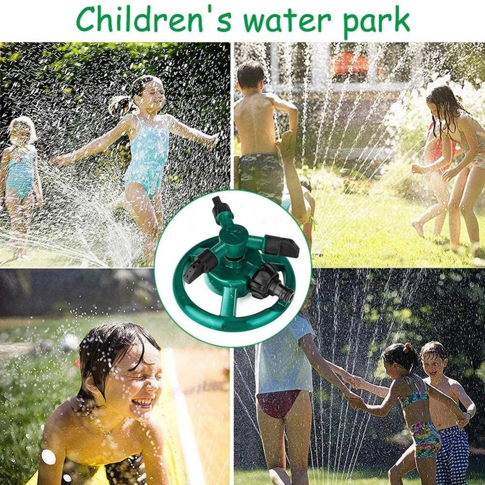 Trade Shop - Irrigatore Da Giardino Spruzzatore Prato Su Base Puntale 3 Braccia 360° Annaffia -