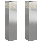 Faro LED solare per sentieri 2 pz Argento Acciaio inossidabile CFW5555714