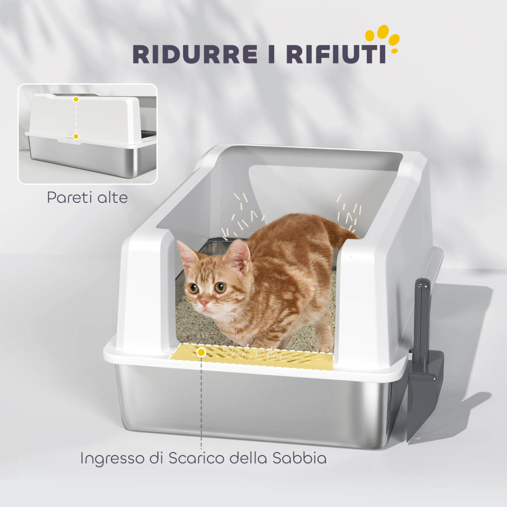 Lettiera per Gatti Impermeabile ¨C Zephmum ¨C Bianco, ABS, 71x50.8x35.5 cm
