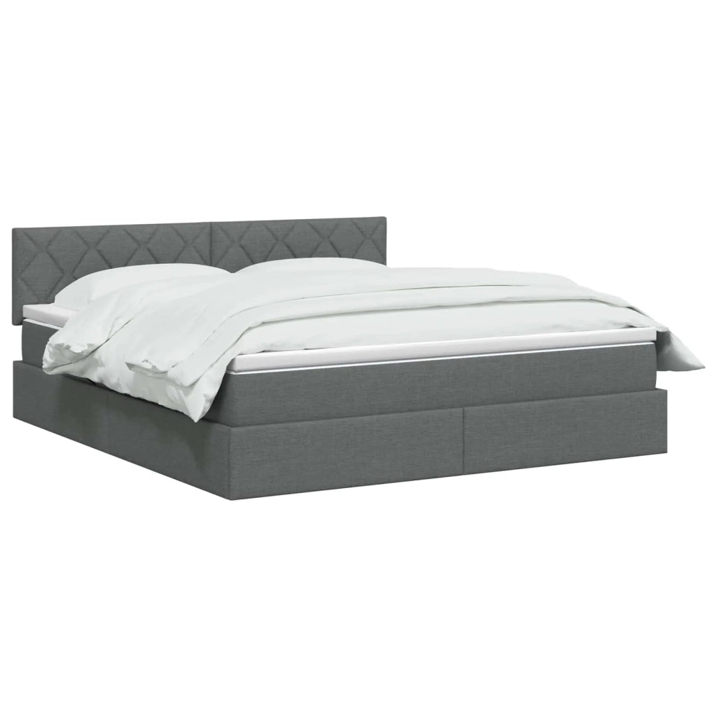 Letto con contenitore LED e materasso Grigio Scuro 140 x 200 cm 3459130