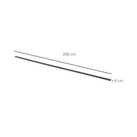 Binario per Porta Scorrevole Singola Stile Rustico 200x4x0,6 cm in Acciaio al Carbonio Marrone