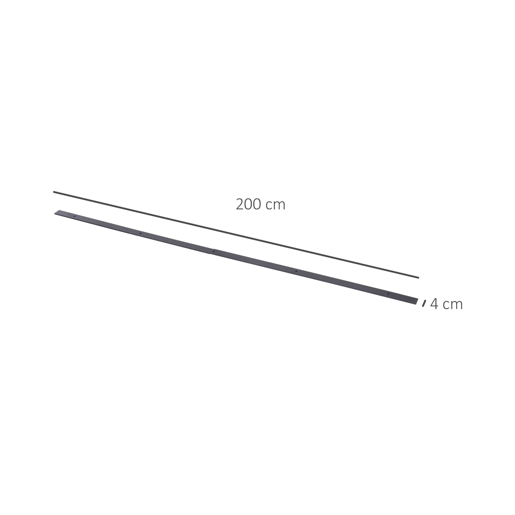 Binario per Porta Scorrevole Singola Stile Rustico 200x4x0,6 cm in Acciaio al Carbonio Marrone