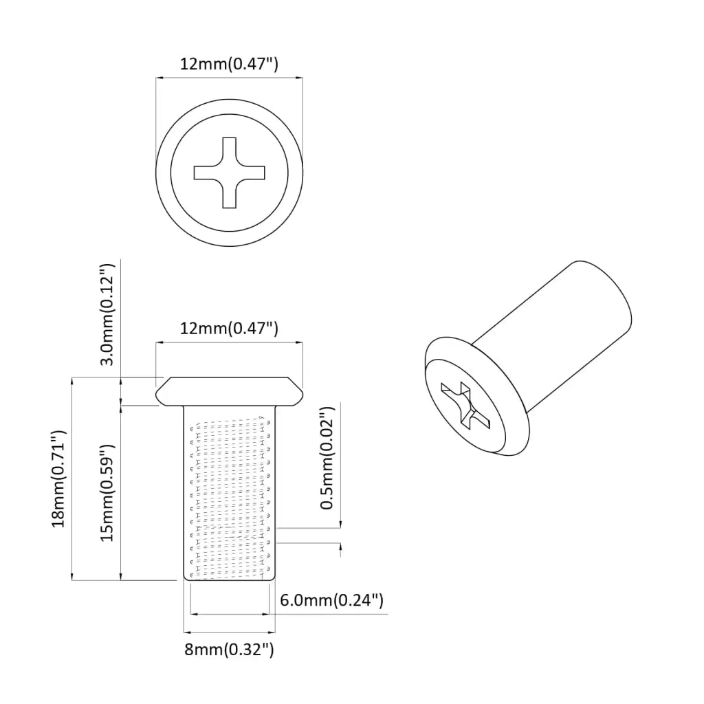 Dado a bloccaggio 2 pz Argento M6 x 15 mm Acciaio CFW5605332