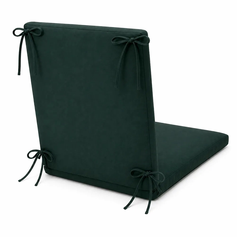 Cuscino per lettino da esterno 190x60 cm con schienale reclinabile e laccetti in poliestere – Verde