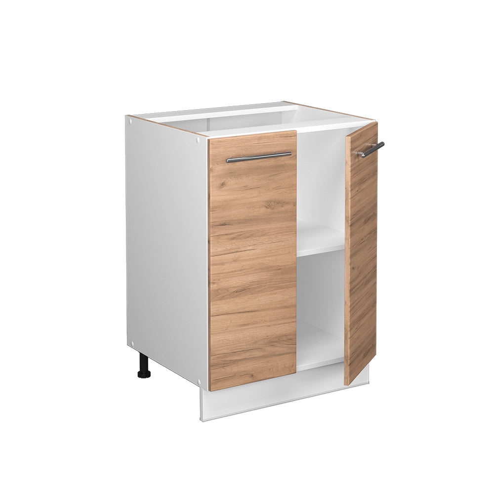 Mobiletto base cucina Fame-Line Rovere dorato/Bianco 60 cm senza piano di lavoro Vicco