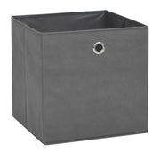 Contenitori 4 pz in Tessuto non Tessuto 32x32x32 cm Grigio 245747