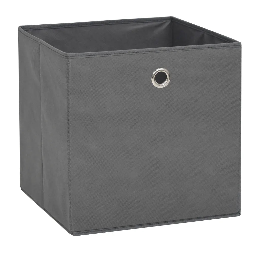 Contenitori 4 pz in Tessuto non Tessuto 32x32x32 cm Grigio 245747