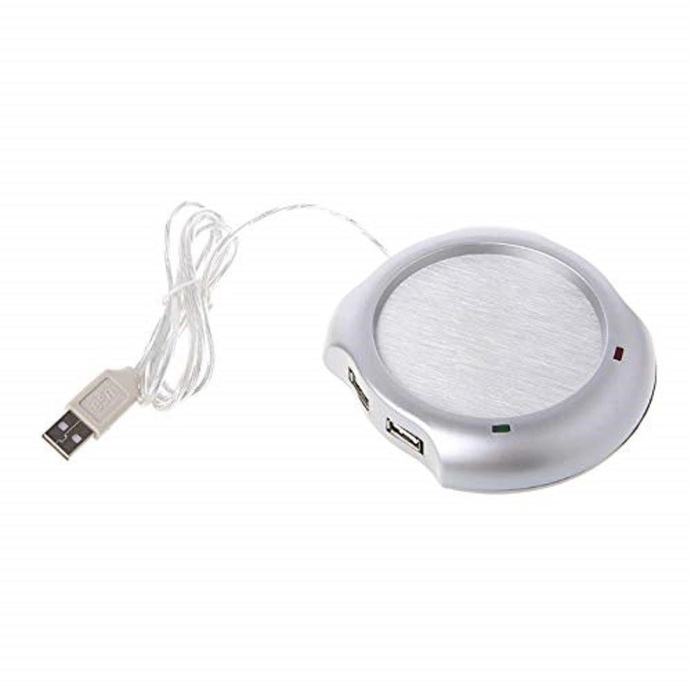 Trade Shop - Scaldatazza Bicchiere Elettrico 4 Porte Usb Pc Laptop Sottobicchiere Tè Caffè Tisana -