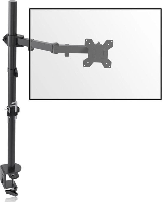 Monitorarm adattabile con altezza regolabile fino a 80cm, compatibile con schermi da 13 a 27 pollici