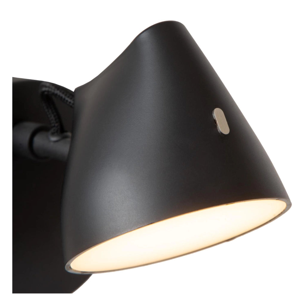 Applique LED girevole Milne nera metallo Lucide