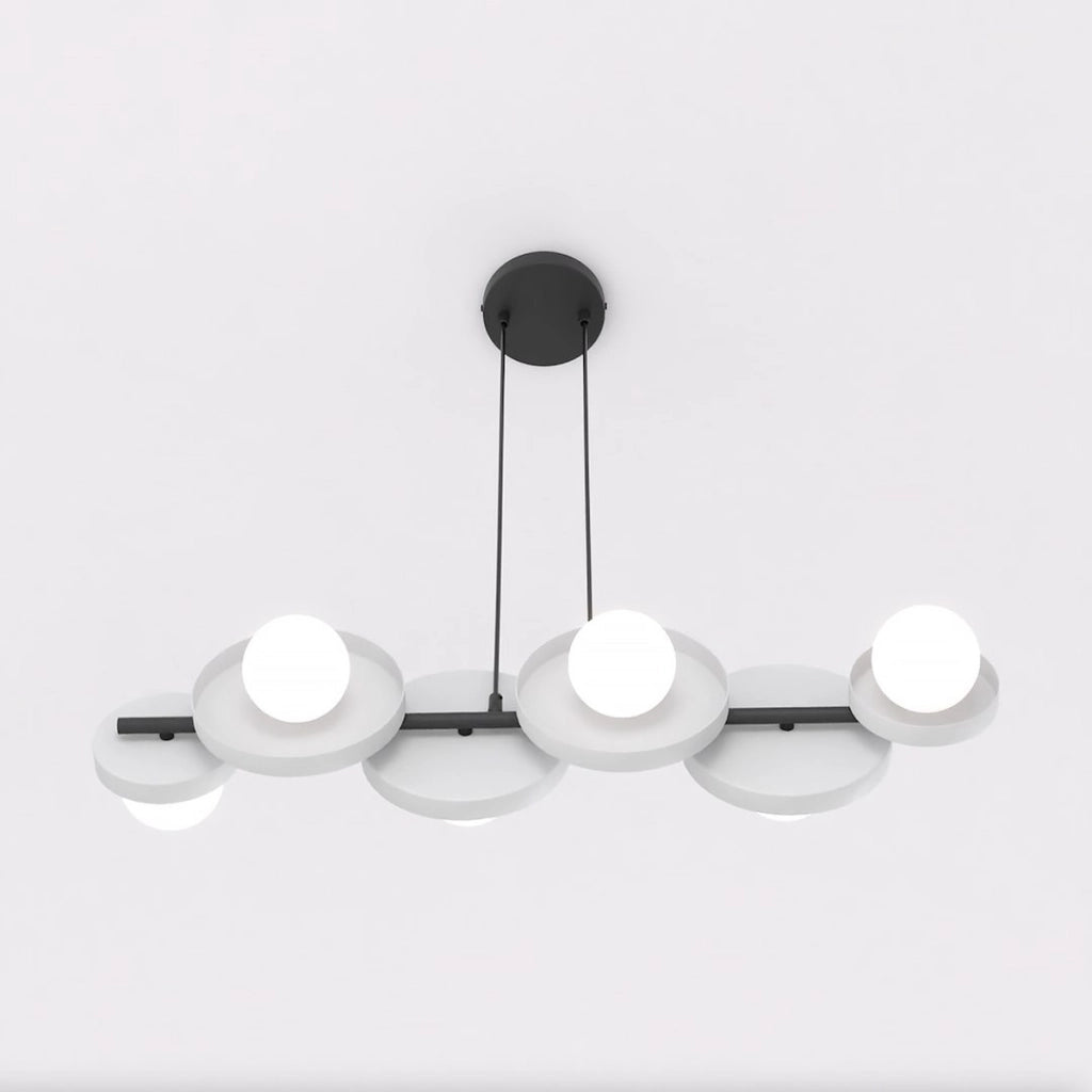 Lampada a sospensione Model in acciaio grigio e vetro