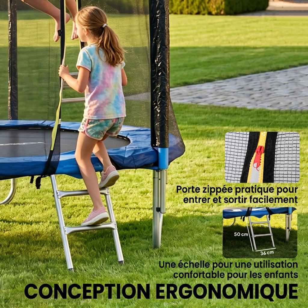 Trampolino da Giardino con Rete di Sicurezza ¨C zephmum ¨C ?180 cm