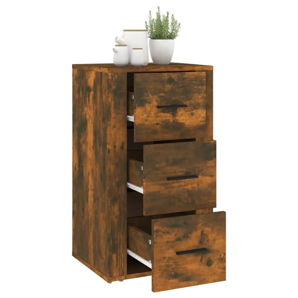 Credenza Rovere Fumo 40x33x70 cm in Legno Multistrato 819425