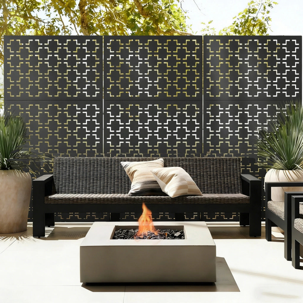 Pannello Divisorio Basciano Struttura Traforata in Acciaio 180 x 120 cm - Grigio Antracite casa.pro